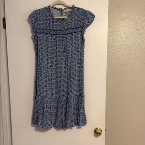 LOFT Blue Patterned Mini Dress